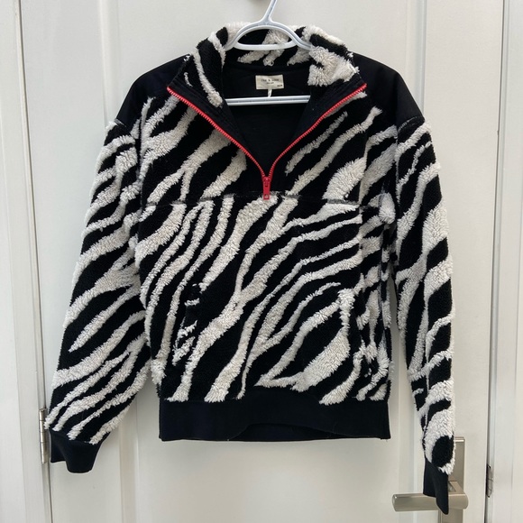 Rag & bone zebra print sherpa sweater size xs - Picture 4 of 6